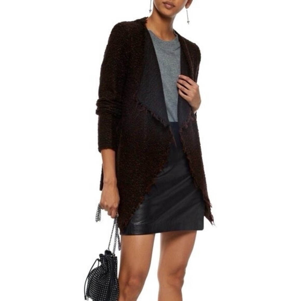 IRO Boucle Wool Cardigan Sweater Poncho Jacket Cape Women’s Size 36 Small